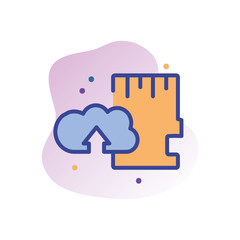 Isolated cloud computing with memory line fill block style icon vector design