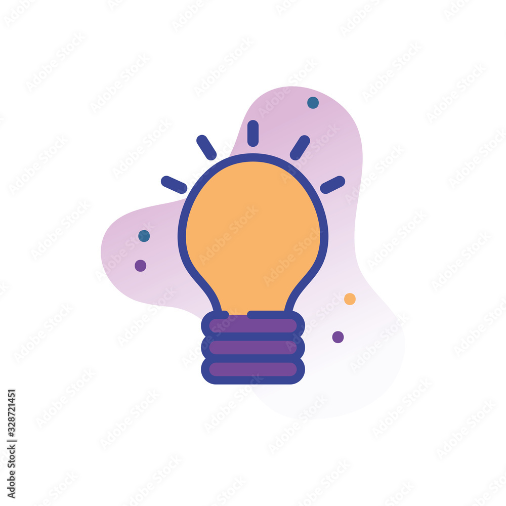 Poster isolated electric light bulb line fill block style icon vector design