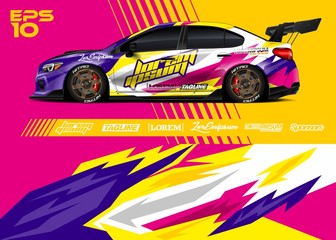 Race car graphic livery design. Abstract sport racing background for wrap race car, rally, drift car, cargo van, pickup truck and adventure vehicle. Full vector Eps 10. © zoulgraphic