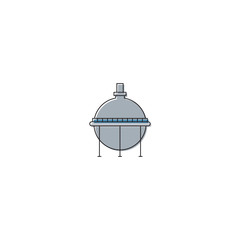 Fototapeta premium Industrial oil tank vector icon symbol isolated on white background