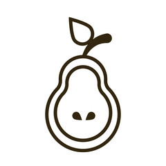 pear on white background, line style icon