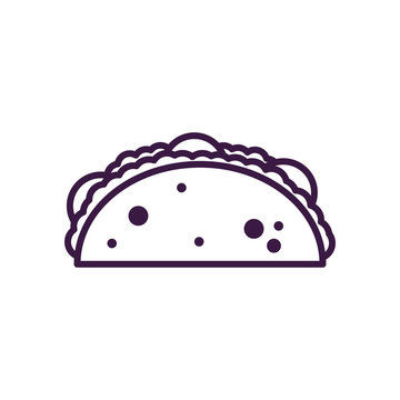 Mexican taco line style icon vector design
