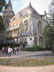 Obraz premium Budapest, Hungary - October 09, 2014: Vajdahunyad Castle