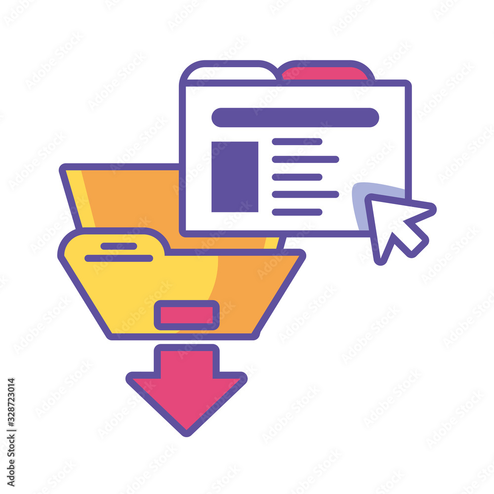 Poster folder with file sheet on white background