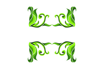 Green flora ornament border decoration