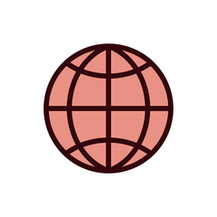 Isolated global sphere line and fill style icon vector design
