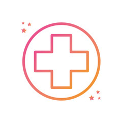 Isolated cross inside circle gradient style icon vector design