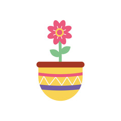 Isolated flower inside pot flat style icon vector design