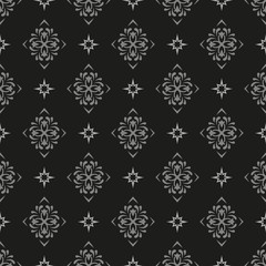 Modern seamless pattern on a black background. The texture of the wallpaper. Vector illustration