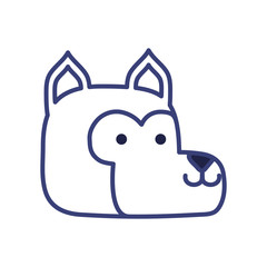 Cute wolf cartoon line style icon vector design