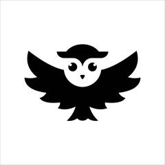 Flying owl logo design vector template