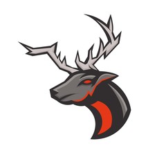 E-sports team logo template with Deer vector illustration