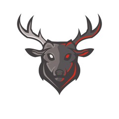 E-sports team logo template with Deer vector illustration