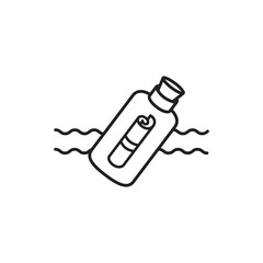 bottle icon, bottle message icon in trendy flat design 