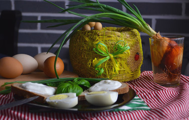 Different ways to cook chicken eggs. Omelet, poached, soft-boiled, hard-boiled, scrambled eggs....