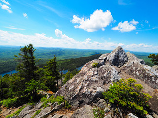 Scenic view of lake in the mountains