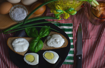 Different ways to cook chicken eggs. Omelet, poached, soft-boiled, hard-boiled, scrambled eggs....