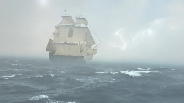 ship in the sea