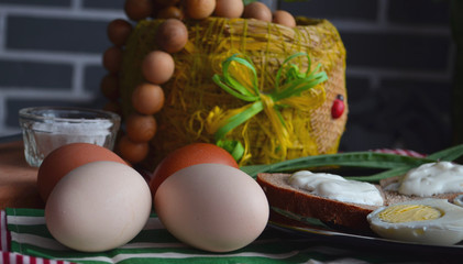 Different ways to cook chicken eggs. Omelet, poached, soft-boiled, hard-boiled, scrambled eggs....