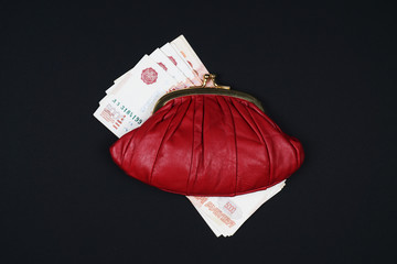 Design solution for advertising or news of money, finance, savings. Money is paper. Photo taken in...