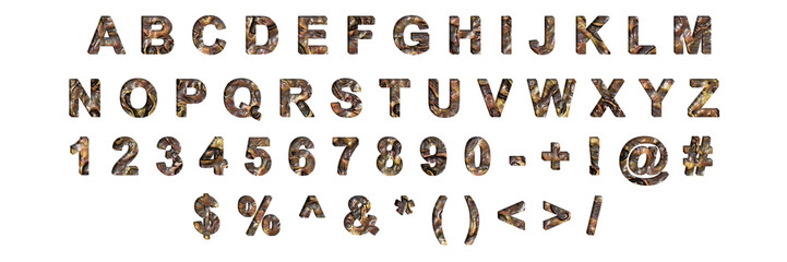 3d illustration character collection. Creative typeset- stylish classic font