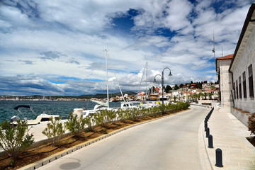 Town of Rogoznica on Adriatic coast during sunny spring, Dalmatia, Croatia