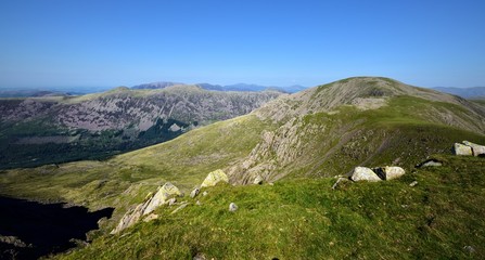 Fototapeta premium Boulders on summit of Scoat Fell