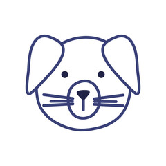 Cute dog cartoon line style icon vector design