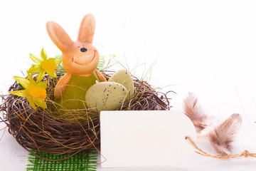 Frohe Ostern mit Anhänger und Textfreiraum