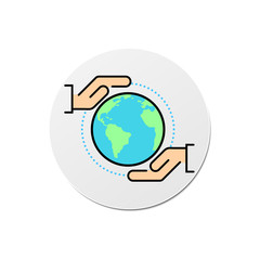 flat icons for save the world,hands,vector illustrations