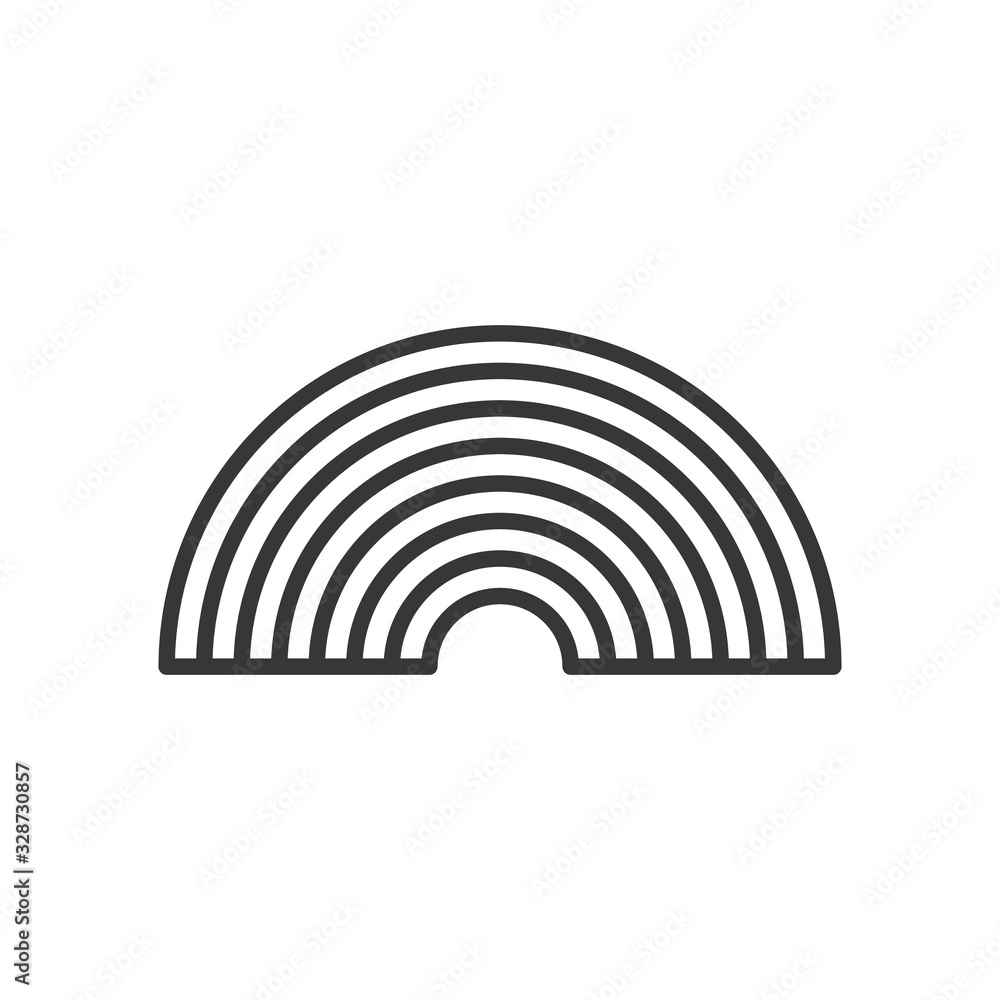 Poster isolated rainbow line style icon vector design