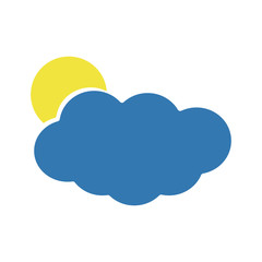 sun and cloud colored. simple flat vector stock image eps10. isolated on white background