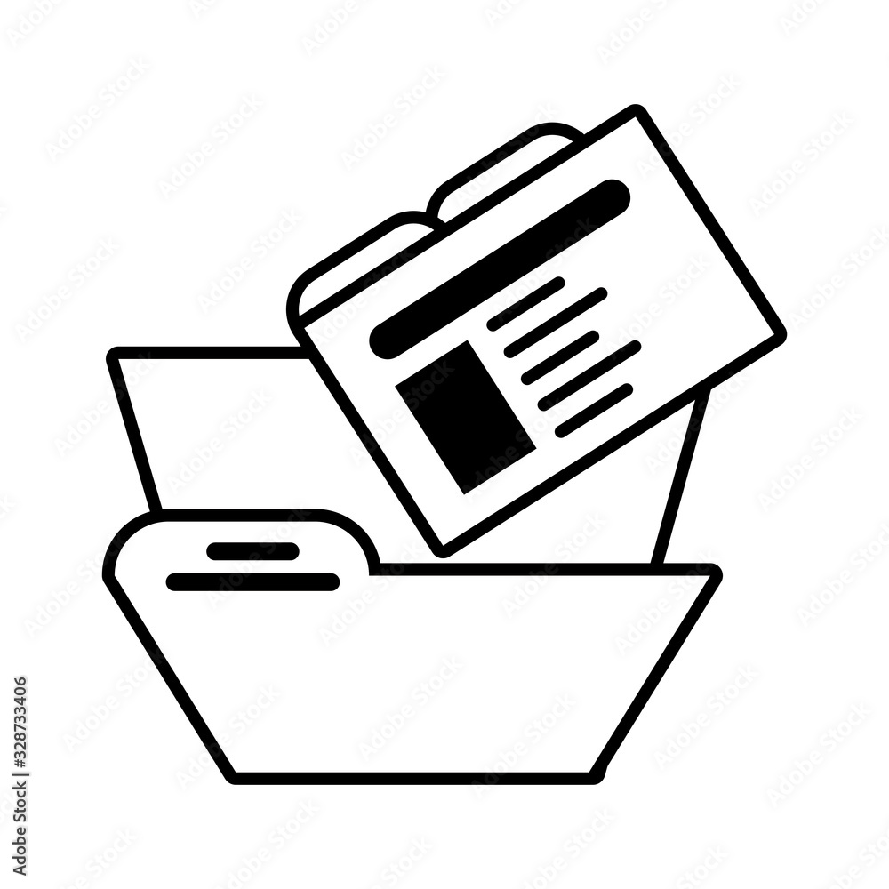 Poster folder with file sheet on white background