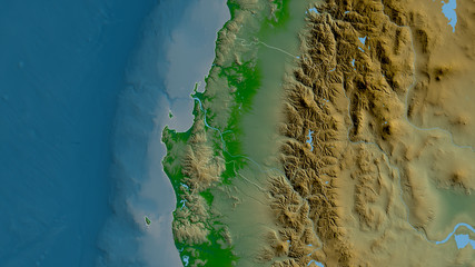 Bío-Bío, Chile - outlined. Physical