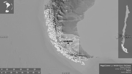 Magallanes y Antártica Chilena, Chile - composition. Grayscale © Yarr65