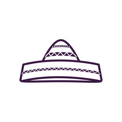 Mexican hat line style icon vector design
