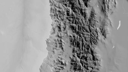 Valparaíso, Chile - outlined. Grayscale