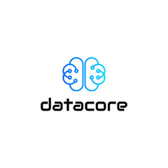 Simple and clean logo design of brain and connection with white background - EPS10 - Vector.