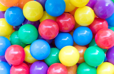 Fototapeta na wymiar Many colorful plastic balls in a playground.