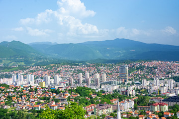 Fototapeta na wymiar View to the beautiful city of Sarajevo