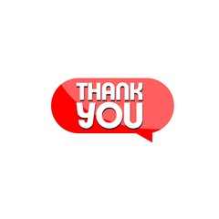 Speech bubble thank you sign isolated on white background