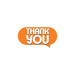 Speech bubble thank you sign isolated on white background