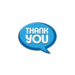 Speech bubble thank you sign isolated on white background
