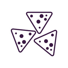 Mexican nachos line style icon vector design