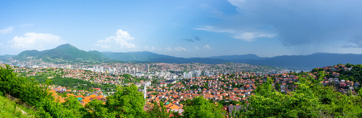 View to the beautiful city of Sarajevo