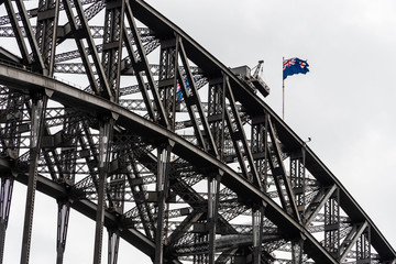 Detail of Harbour Bridge metal structure. Sydney, Australia