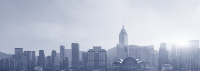 Hong Kong urban landscape. Modern blurred City
