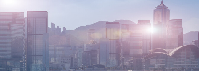 Obraz na płótnie Canvas Hong Kong urban landscape. Modern blurred City