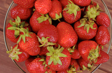 fresh strawberries in a basket
