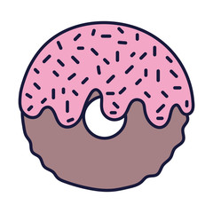 donut glazed chips sweet cartoon icon style design